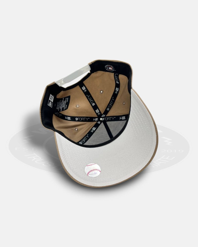 Atlanta Braves White Wheat 9Forty A-Frame Snapback Hat