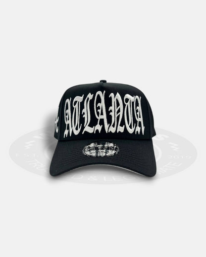 Atlanta Braves Oversized Gothic Script A-Frame 9Forty Snapback Hat