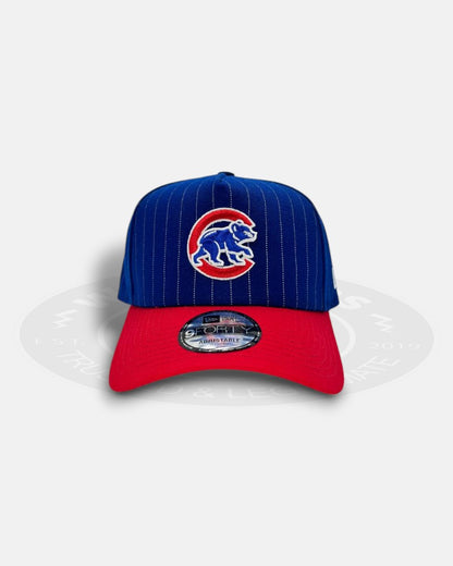 Chicago Cubs Pinstripe Two Tone Blue Red A-Frame 9Forty Snapback Hat
