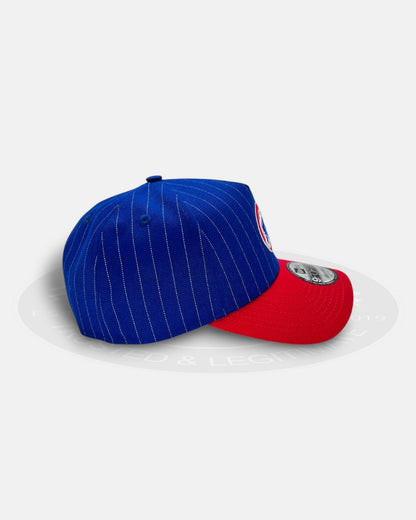 Chicago Cubs Pinstripe Two Tone Blue Red A-Frame 9Forty Snapback Hat