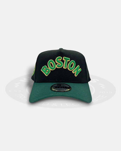 Boston Celtics Two Tone Black Green A-Frame 9Forty Snapback Hat