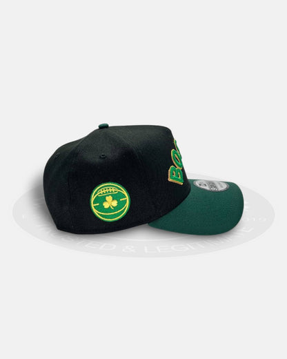 Boston Celtics Two Tone Black Green A-Frame 9Forty Snapback Hat