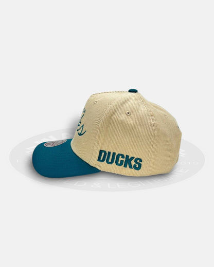Anaheim Ducks Script Corduroy Pro Crown Snapback Hat
