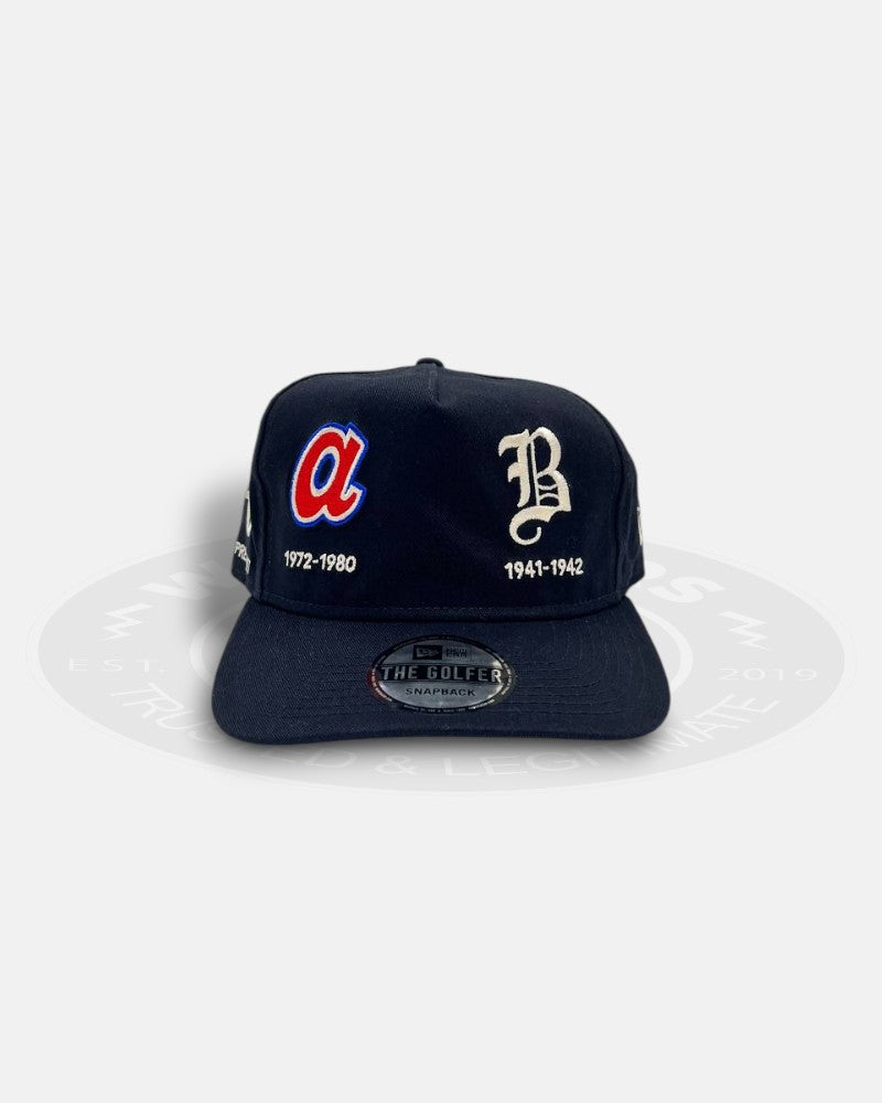 Atlanta Braves Logo Evolution The Golfer Snapback Hat