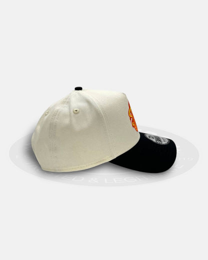 Miami Heat Flame Two Tone Chrome Black A-Frame 9Forty Snapback Hat
