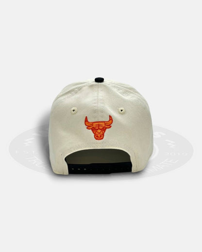 Chicago Bulls Flame Two Tone Chrome Black A-Frame 9Forty Snapback Hat
