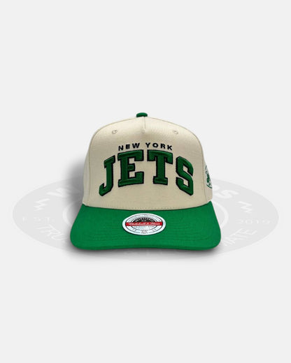New York Jets Team Script Two Tone Green/Off White Adjustable Fit Snapback Hat