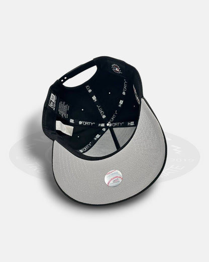 Los Angeles Dodgers Gold Script 1958 Major League Baseball Chrome Black A-Frame 9Forty Snapback Hat