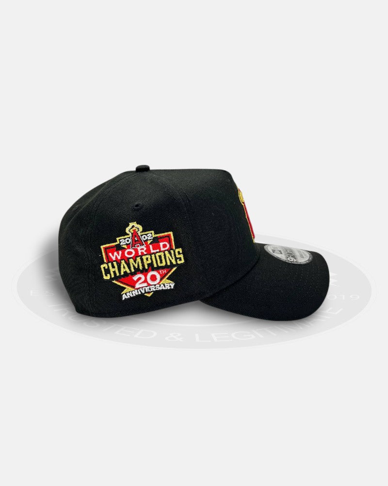 Los Angeles Angels 2002 World Champions 20th Anniversary Chrome Black 9Forty A-Frame Snapback Hat