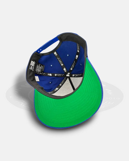 Compton Logo Chrome Blue 9Forty A-Frame Snapback Hat
