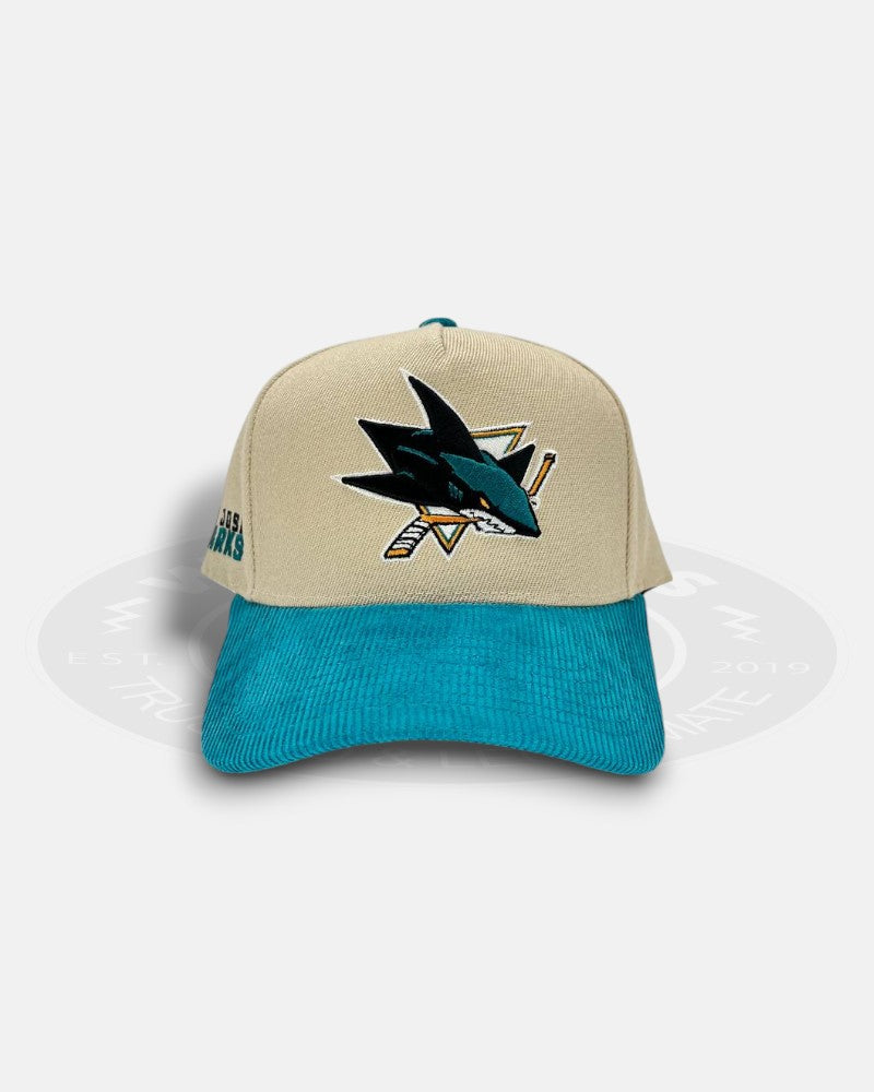 San Jose Sharks Corduroy Brim Two Tone Pro Pinch Fit Snapback Hat
