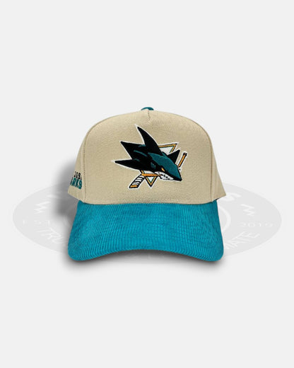 San Jose Sharks Corduroy Brim Two Tone Pro Pinch Fit Snapback Hat
