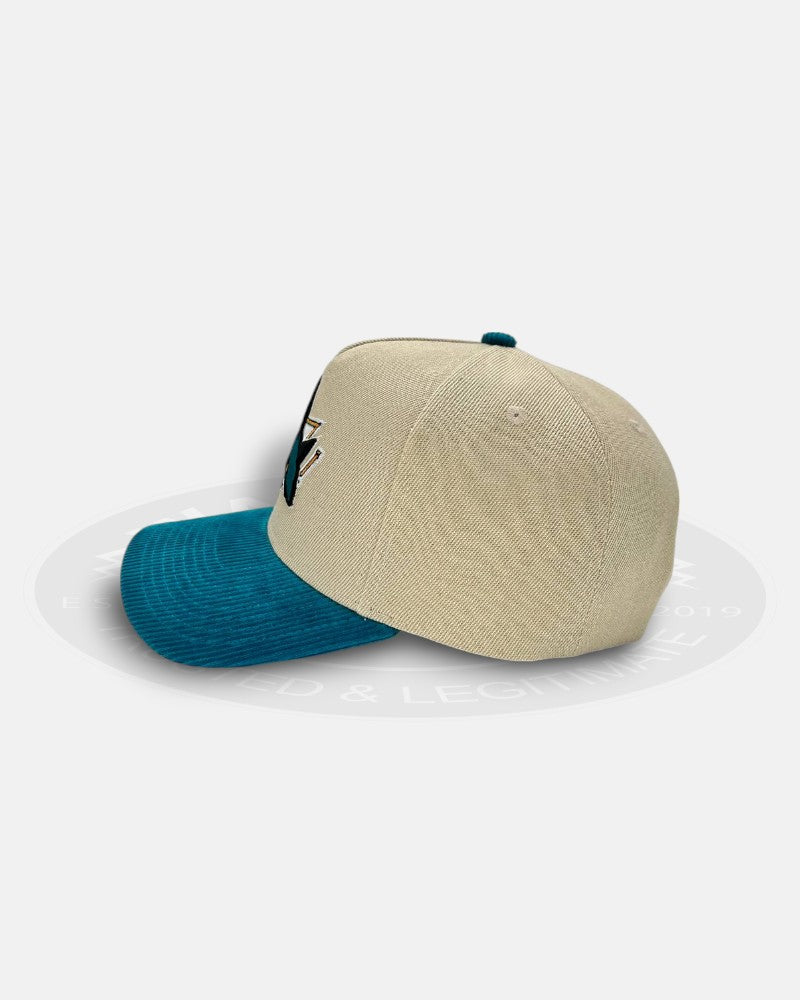 San Jose Sharks Corduroy Brim Two Tone Pro Pinch Fit Snapback Hat