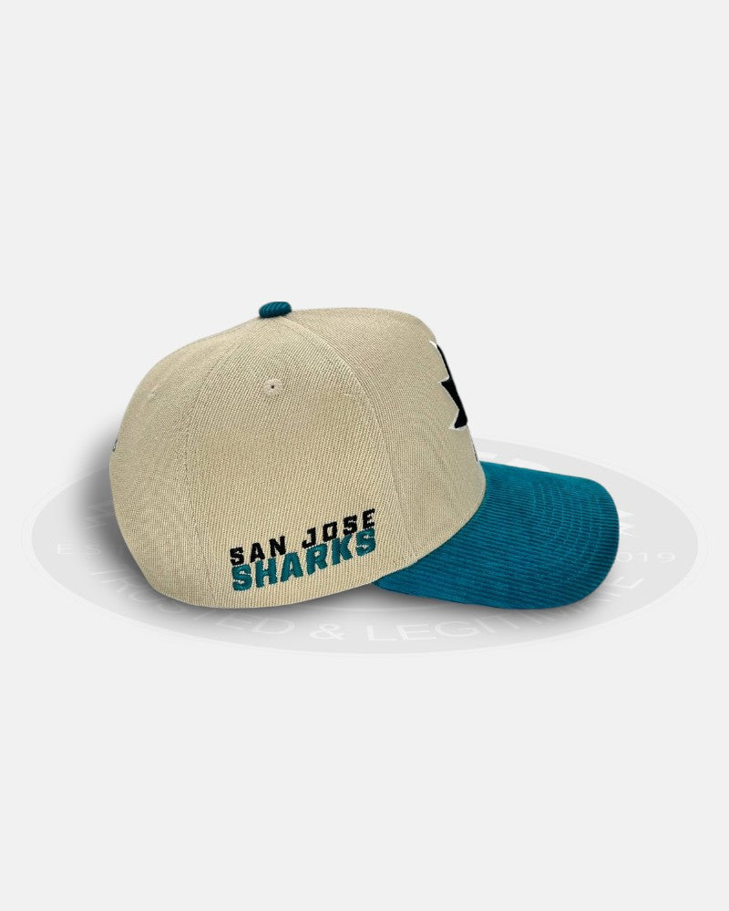 San Jose Sharks Corduroy Brim Two Tone Pro Pinch Fit Snapback Hat