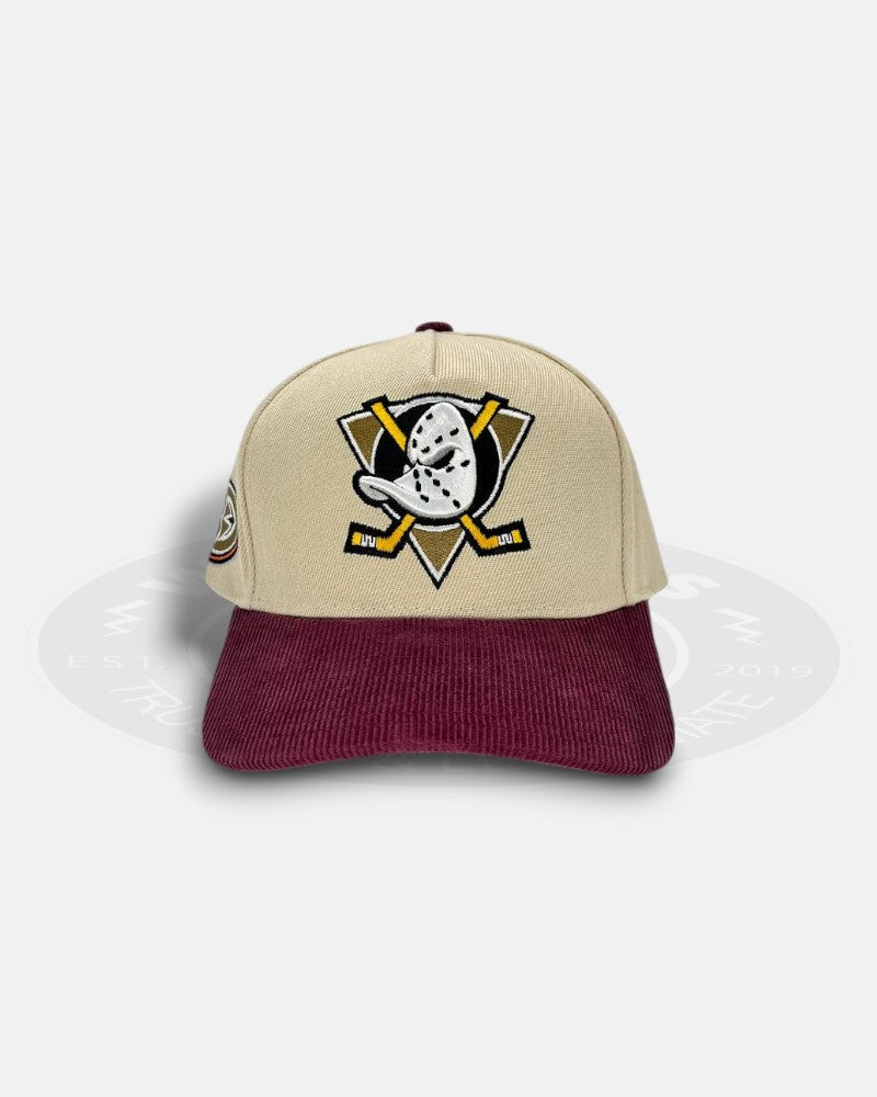 Mitchell & Ness Anaheim Ducks Corduroy Pro Crown Snapback Hat