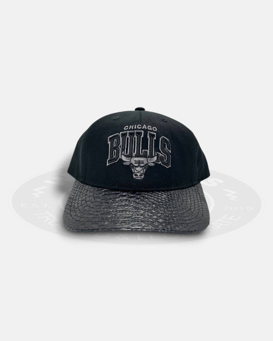 Chicago Bulls Leather Snakeskin Snapback Hat