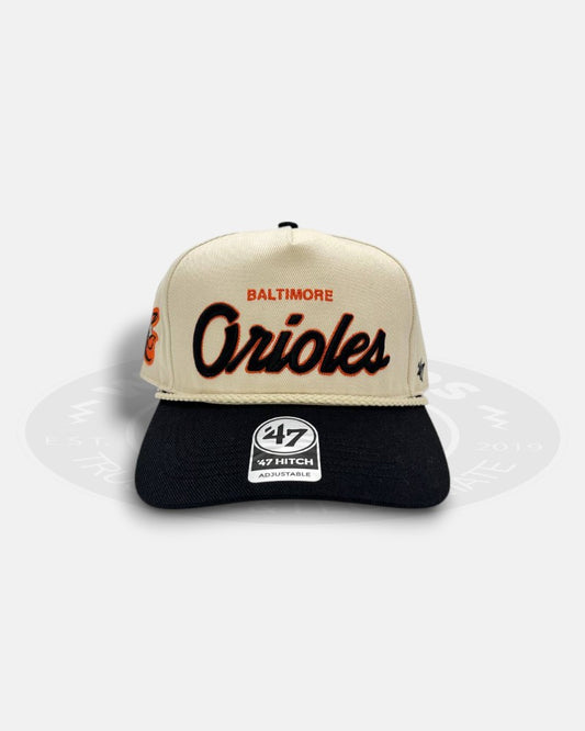 Baltimore Orioles Script Rope 47 Hitch Adjustable Snapback Hat