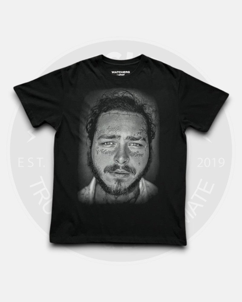 Post Malone Black and White Portrait T-Shirt