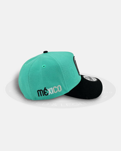 Mexico National Baseball Team Silver Teal 9FORTY A-Frame Snapback Hat