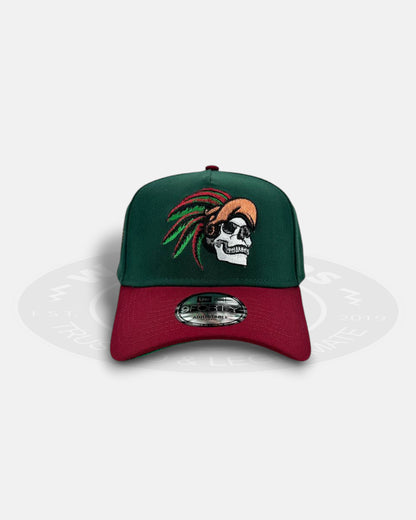 Mexico Aztec Skull Warrior Verdant Green 9FORTY A Frame Snapback Hat