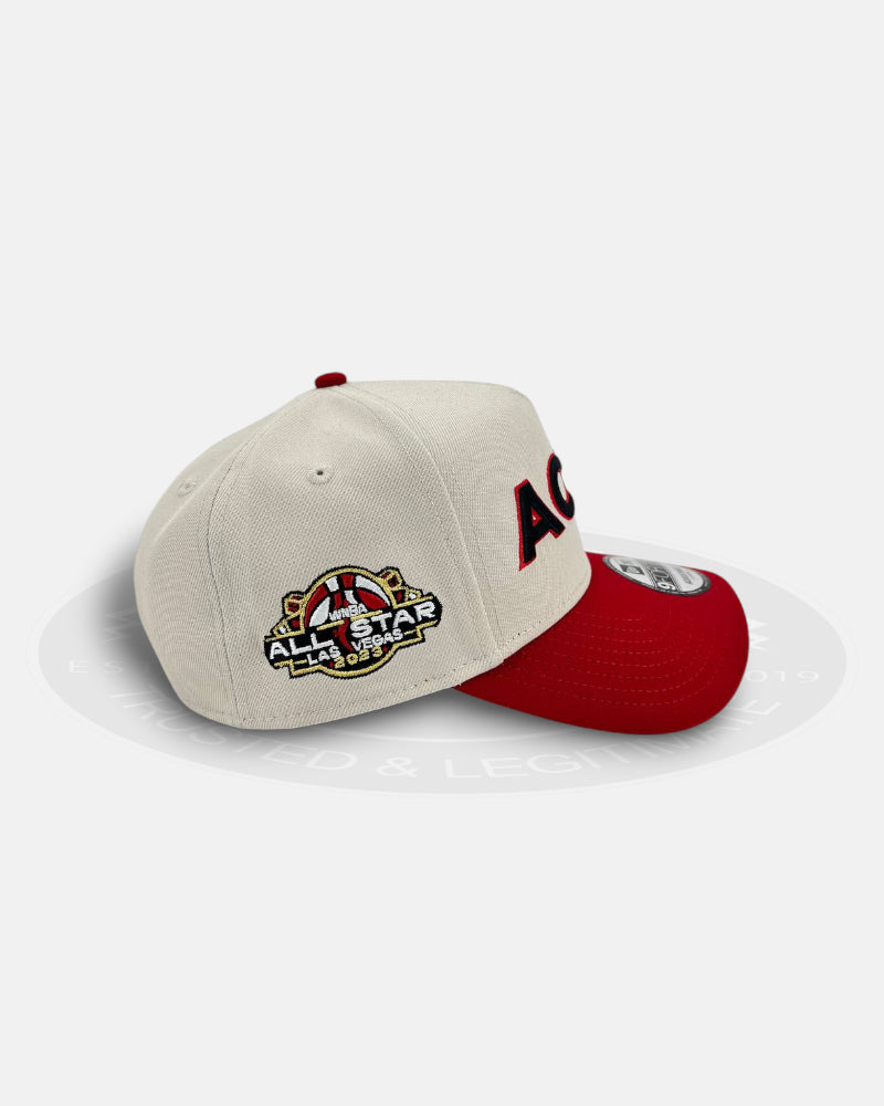 Las Vegas Aces City Script Stone Red 9FORTY A-Frame Snapback Hat