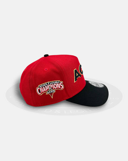 Las Vegas Aces City Script Red Black 9FORTY A-Frame Snapback Hat