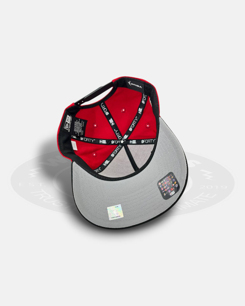 Las Vegas Aces City Script Red Black 9FORTY A-Frame Snapback Hat