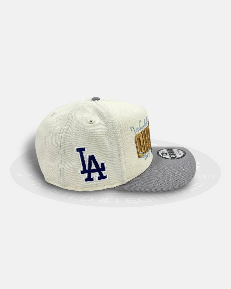 Los Angeles Dodgers Golden Trophy 2024 9FIFTY Chrome A-Frame Snapback Hat
