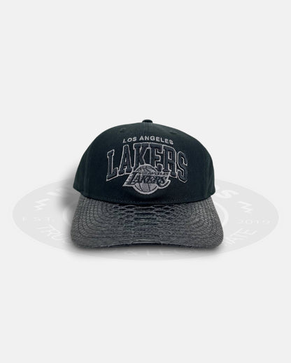 Los Angeles Lakers Leather Snakeskin Snapback Hat