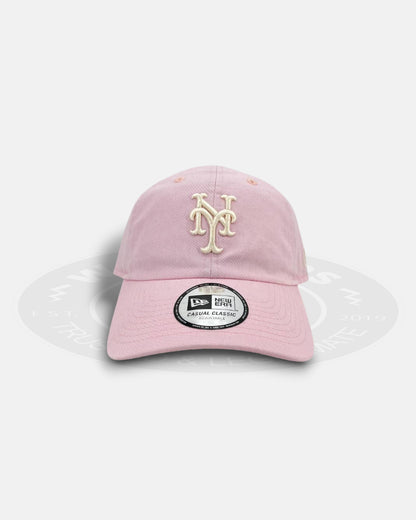 New York Mets Blush Script Casual Classic Strapback Hat