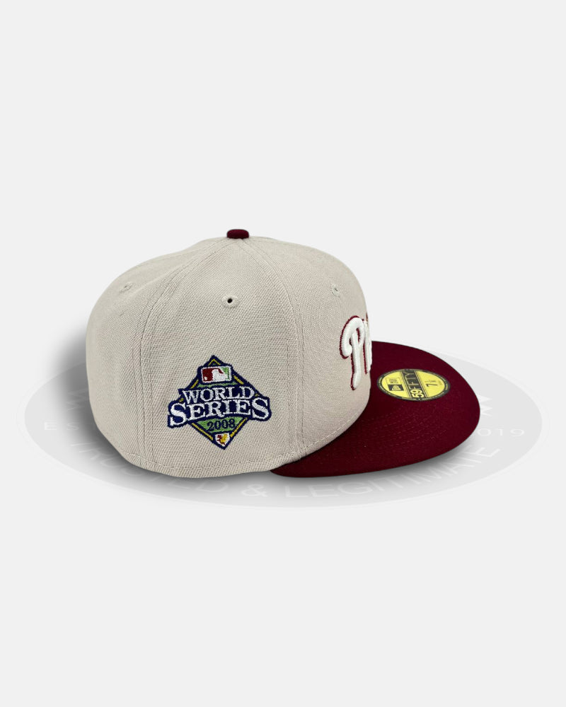 Philadelphia Phillies Stone Burgundy Two Tone Classic 59Fifty Fitted Hat