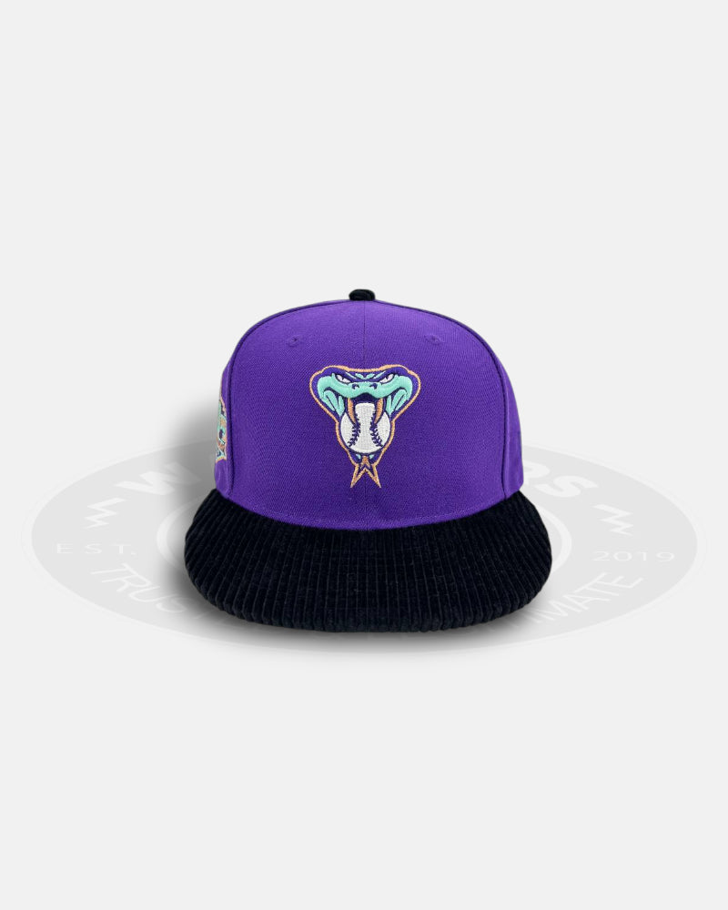 New Era Arizona Diamondbacks 20th Anniversary Cord Visor Edition Purple Black 59Fifty Fitted Hat