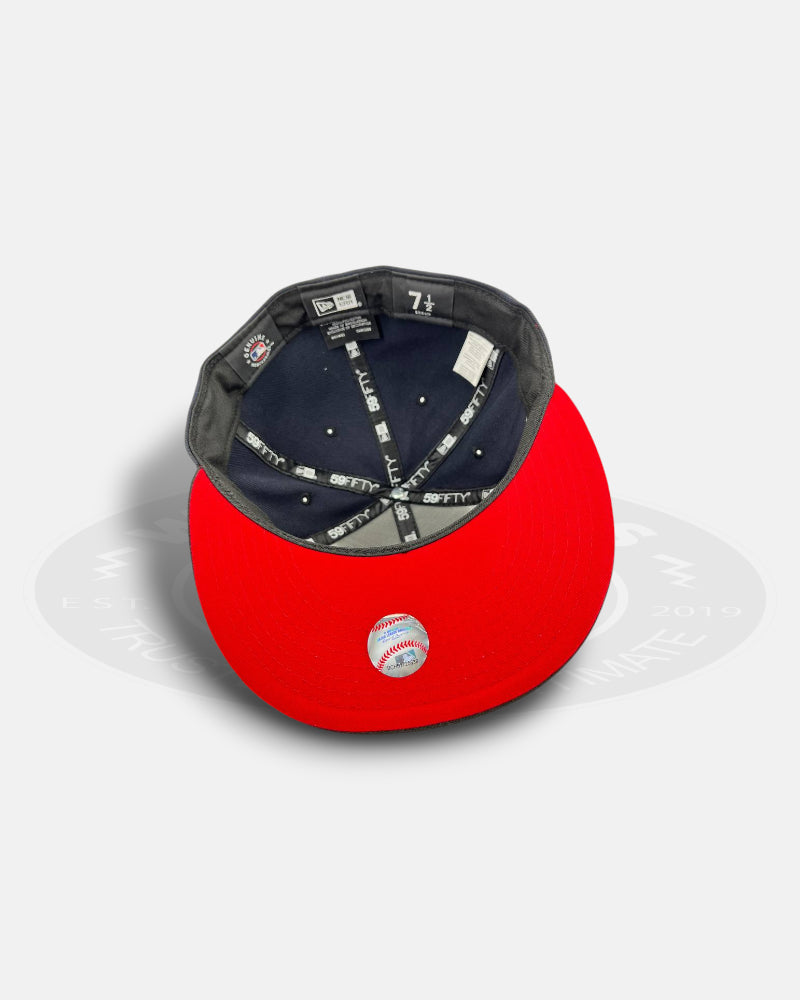 Cleveland Guardians Black Navy Two Tone Shadow Crest Series 59Fifty Fitted Hat