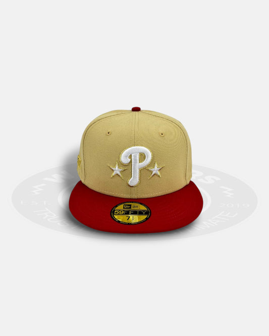 Philadelphia Phillies Vegas Crest Vegas Gold Red Two Tone Series 59Fifty Fitted Hat