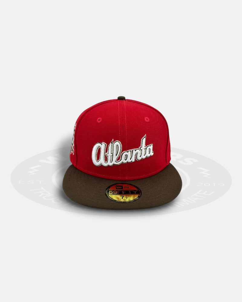 Atlanta Braves Heritage Crest Red Brown Two Tone Series 59Fifty Fitted Hat