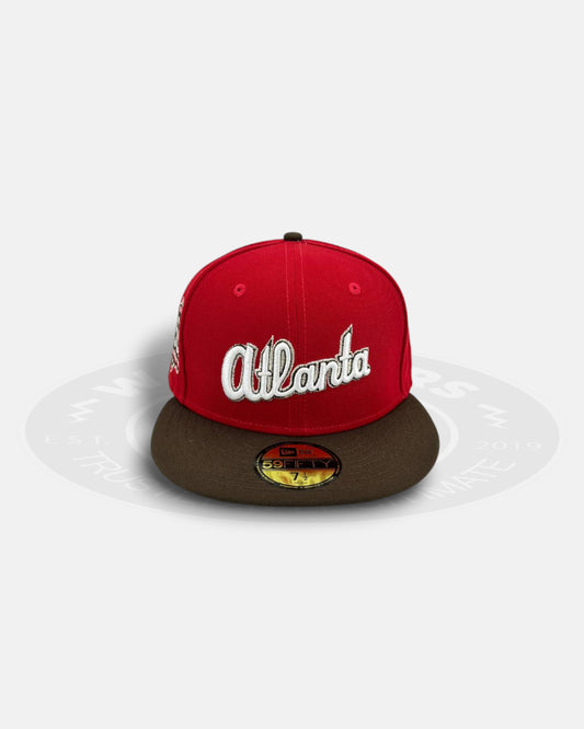 Atlanta Braves Heritage Crest Red Brown Two Tone Series 59Fifty Fitted Hat