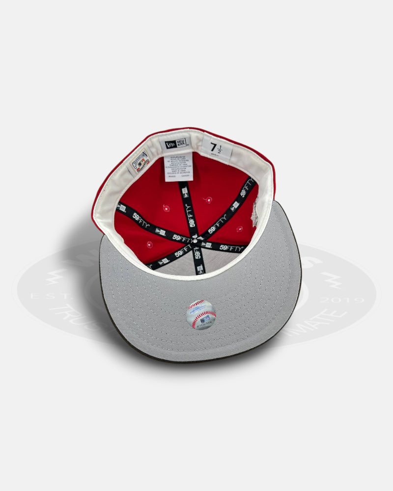 Atlanta Braves Heritage Crest Red Brown Two Tone Series 59Fifty Fitted Hat