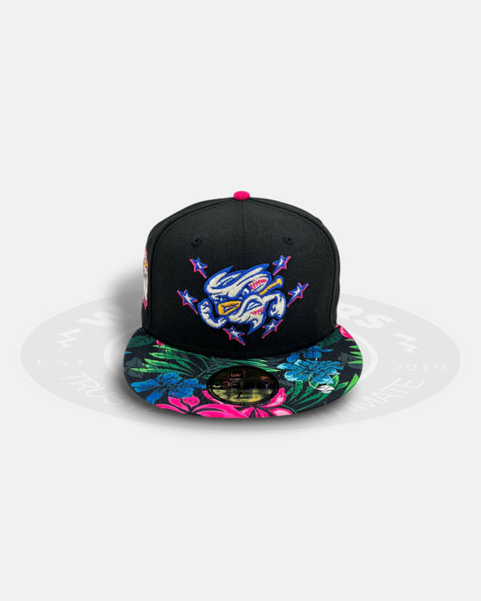 Omaha Storm Chasers Tropical Crest Black Teal Two Tone Series 59Fifty Fitted Hat