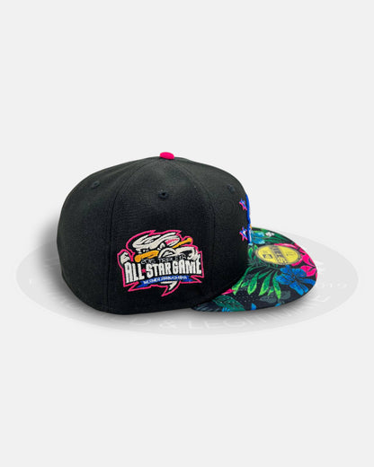Omaha Storm Chasers Tropical Crest Black Teal Two Tone Series 59Fifty Fitted Hat