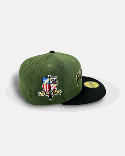 Pittsburgh Pirates Clemente Tribute Olive Black Two Tone Series 59Fifty Fitted Hat