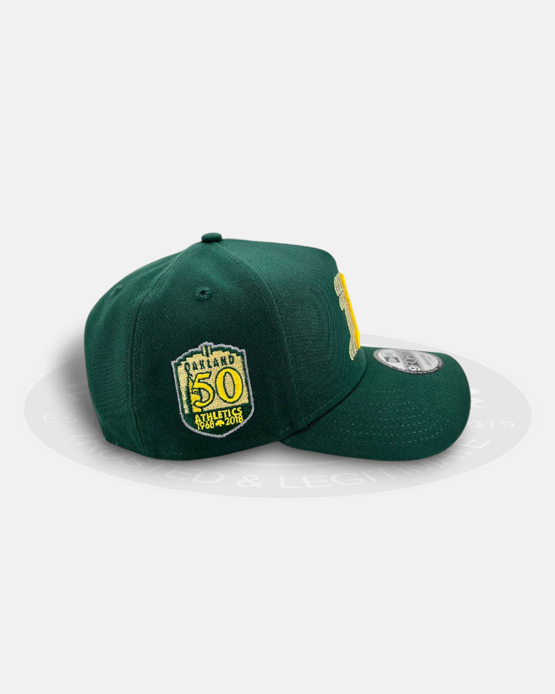 Oakland Athletics Cascade Green Crest 9FORTY A-Frame Snapback Hat