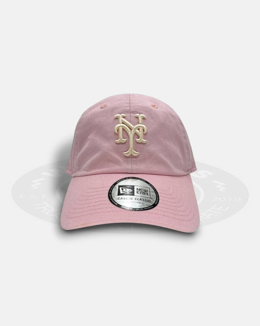 New York Mets Blush Script Casual Classic Strapback Hat