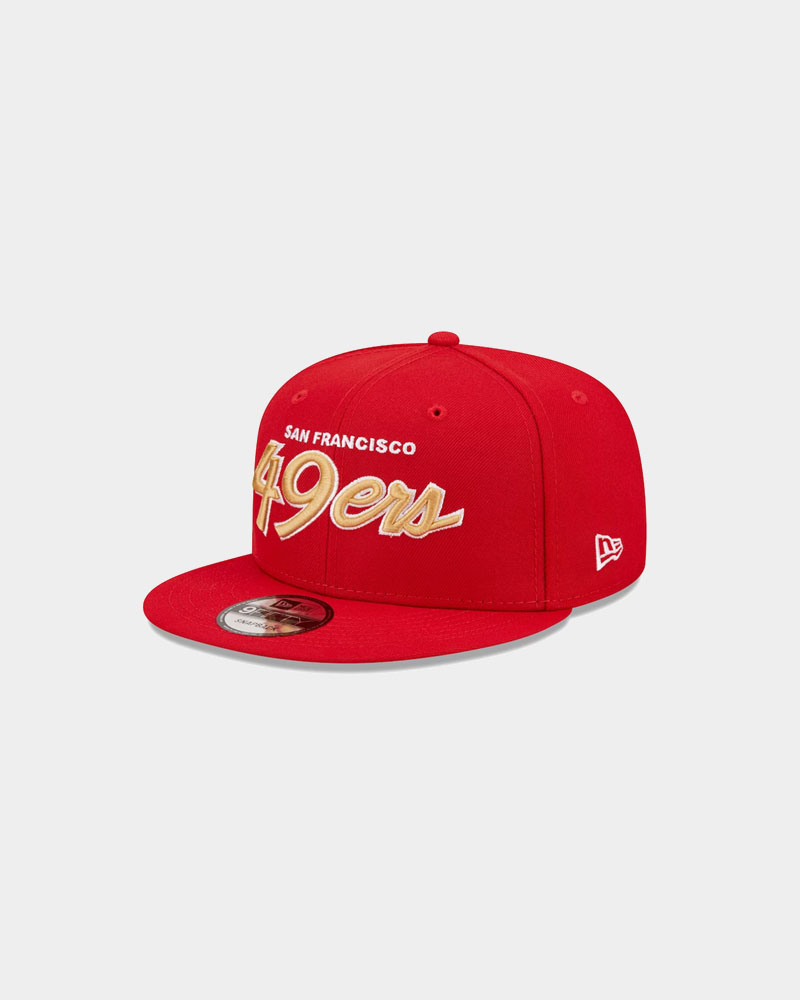 San Francisco 49ers New Era Script Trucker 9FIFTY Snapback Hat - Scarlet